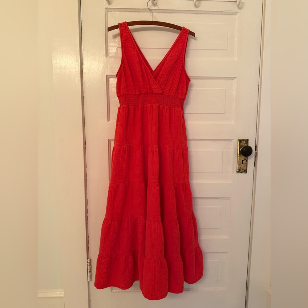 Universal Thread Red Sleeveless V-Neck Maxi Dress